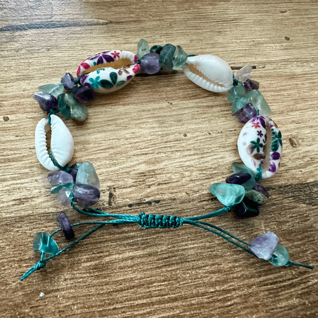Cowrie Shell and Gem Bracelet