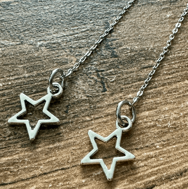 Silver Star Threader Earrings