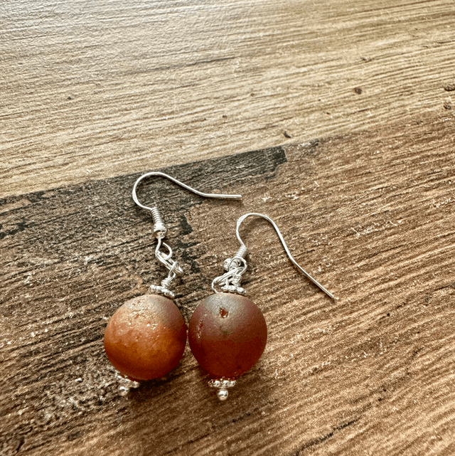 Druzy Orange Agate Earrings