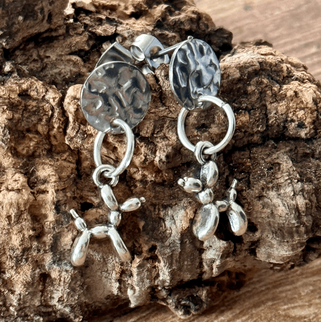 Balloon dog earrings