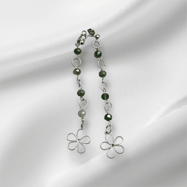 Green dangle earrings