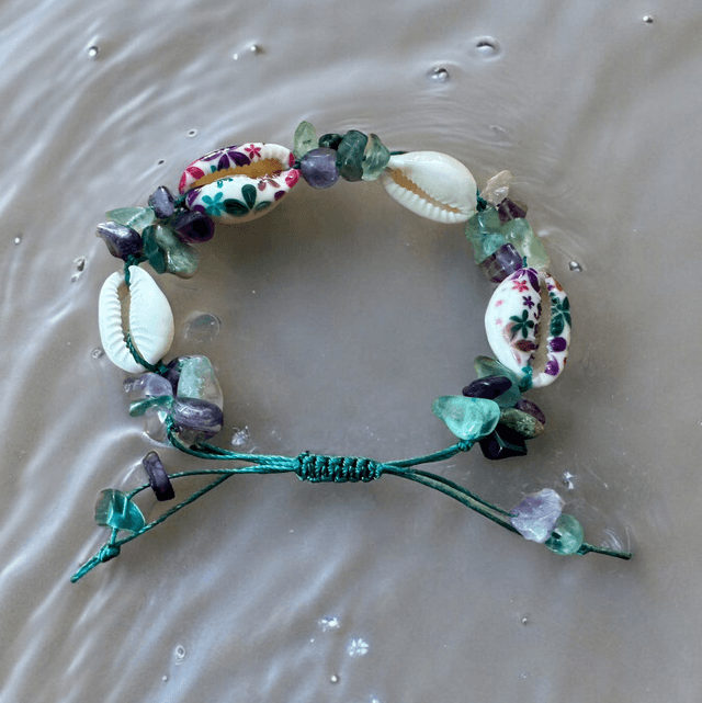 Cowrie Shell and Gem Bracelet